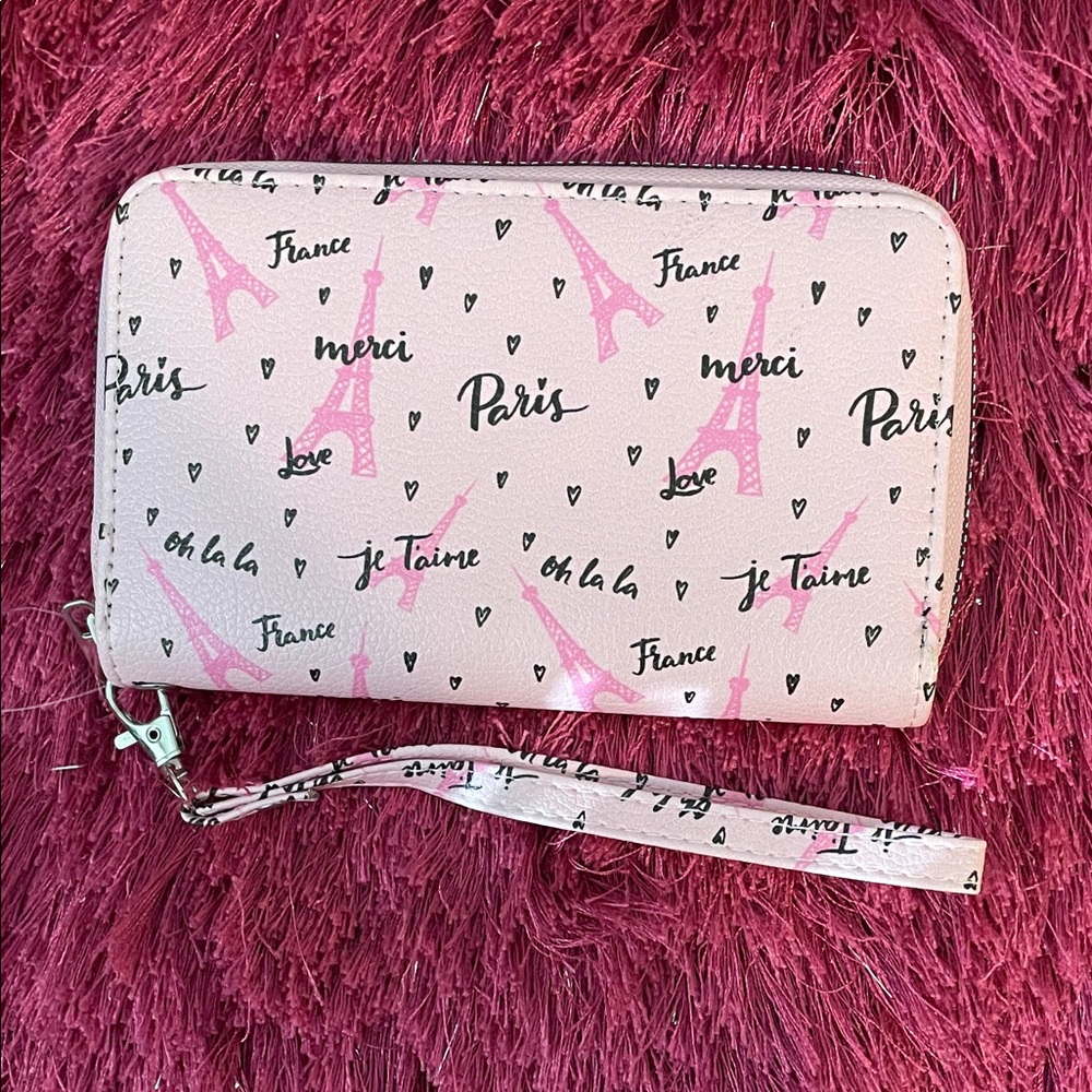 Pink Paris Themed Wristlet